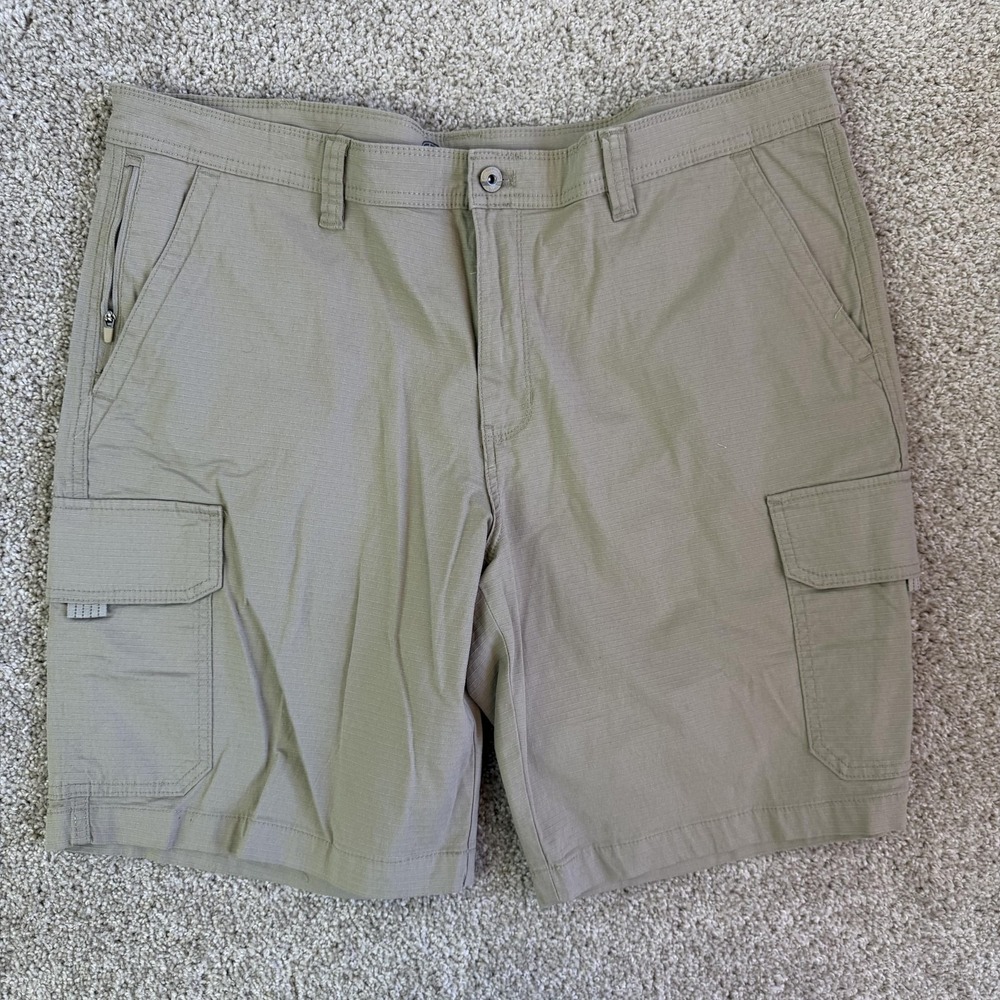 Weatherproof Cargo Shorts Mens 38 Beige Cotton Stretch Travel 11 Inseam‎ Casual